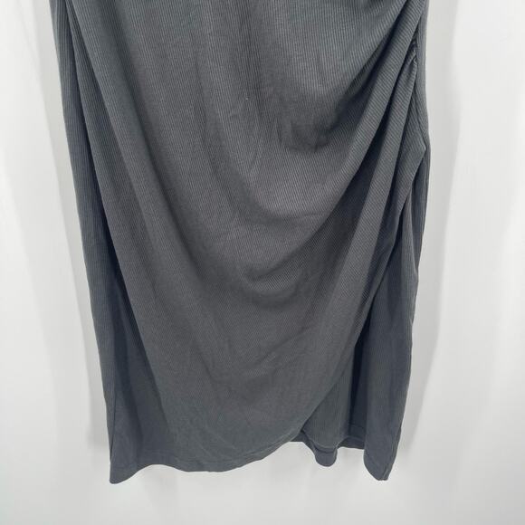 Z SUPPLY Dress Medium Gray Ribbed Bodycon Selah Eco Knit Rib Mini Casual NWT - Picture 8 of 12